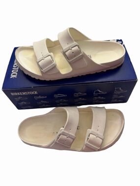 Birkenstock White Arizona EVA Beach Pool Slides Sandals 2 Buckle Woman 7 | Man 5